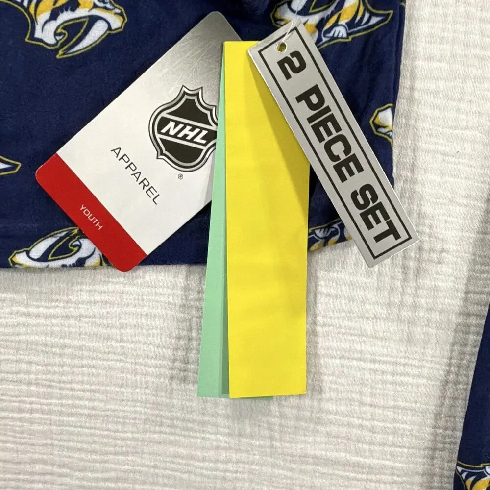 NHL Nashville Predators Youth 2-Piece Long Sleeve Pajama Set Blue 10-12